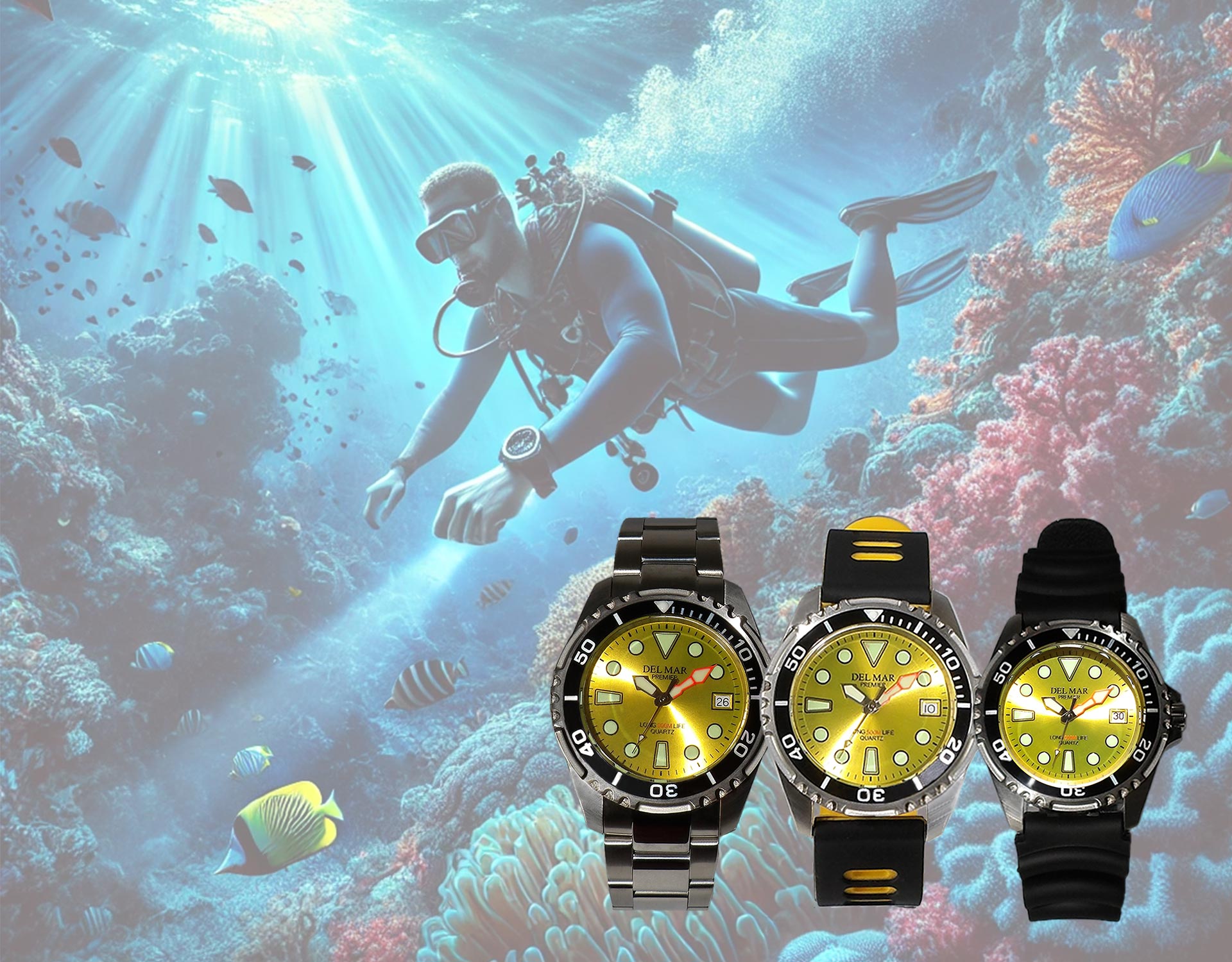 Del Mar Watches - Premier Pro Diver's Watch 500M .