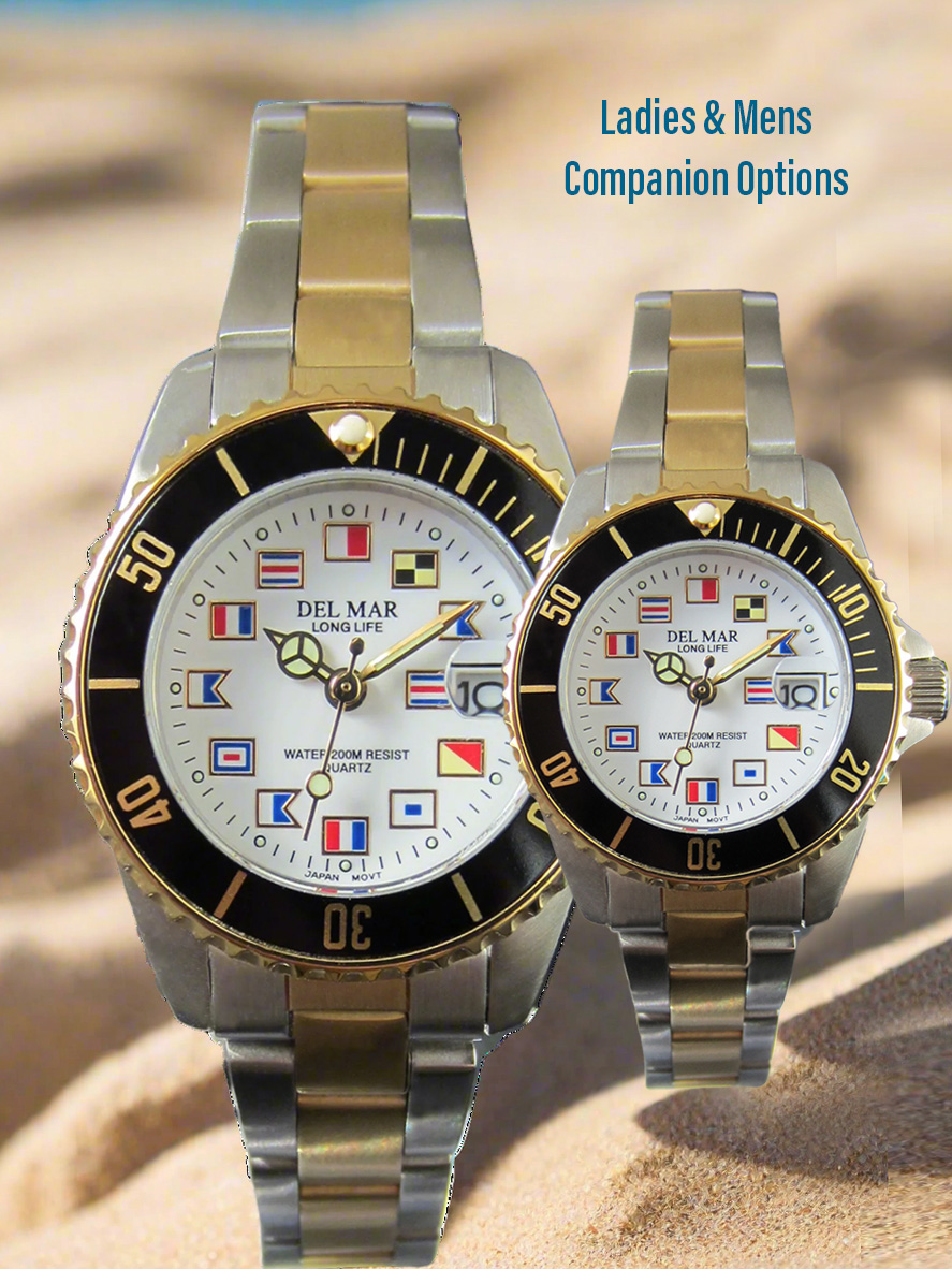 Del Mar Watches - Nautical Collection for Men, Ladies with His and Hers companion options.